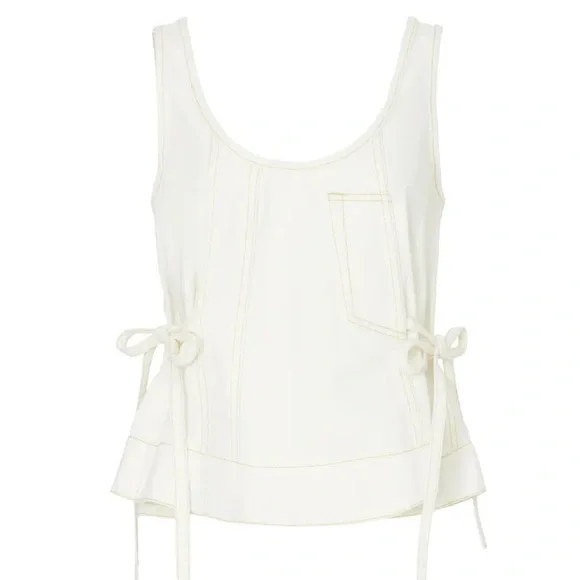 Phillip Lim Stonewashed Side Tie Tank Top - Picture 2 of 6